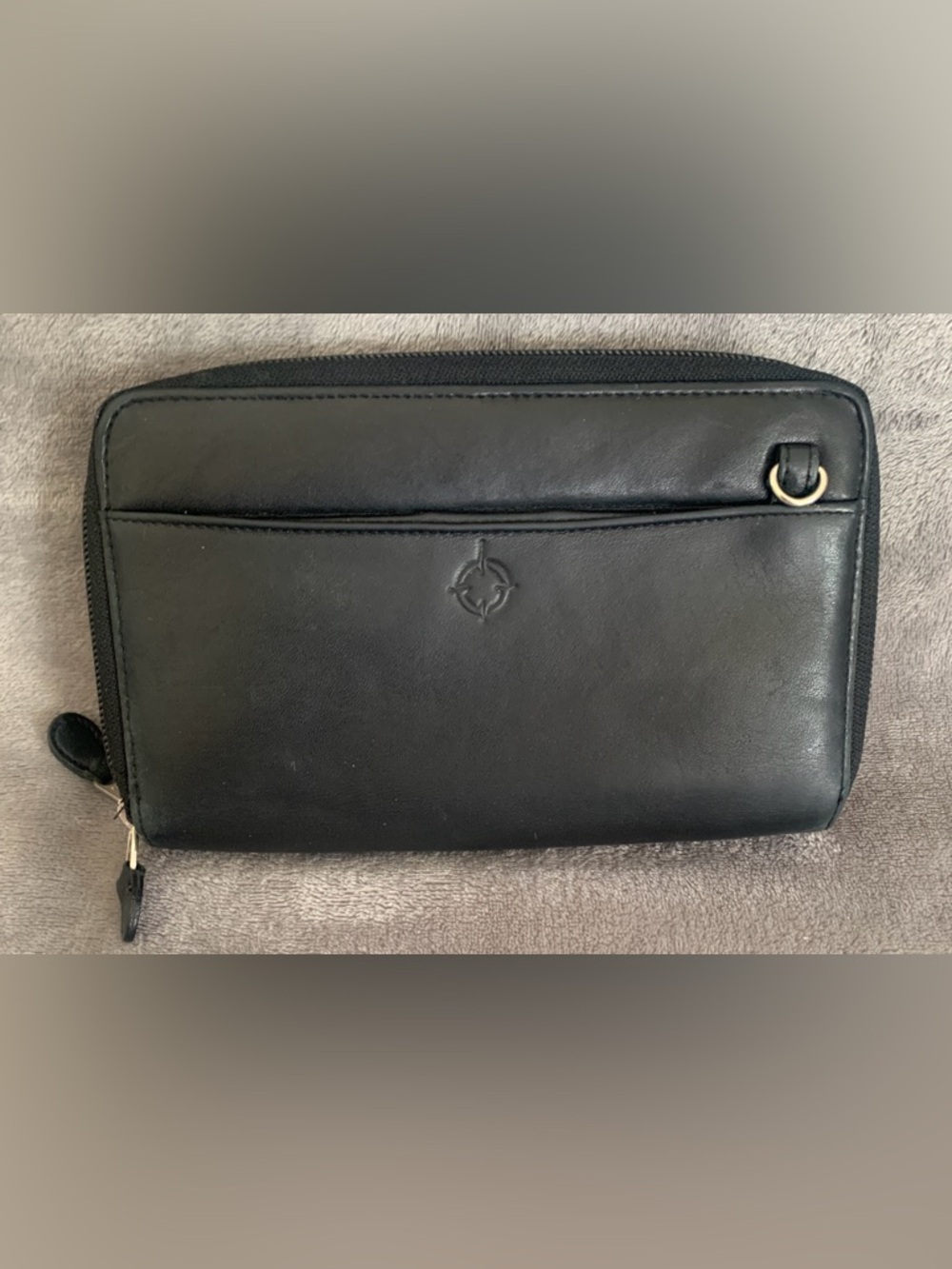 Franklin Covey Napa Leather Travel Pouch.  *Flaw shown in pictures.